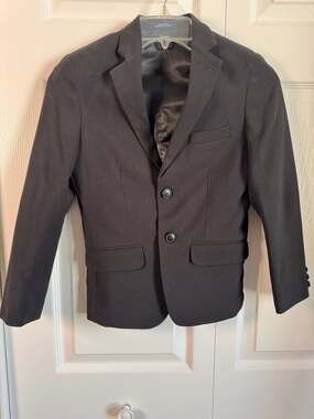 Chaps Boys' Black 2-Button Suit Jacket Blazer Size 8 Regular